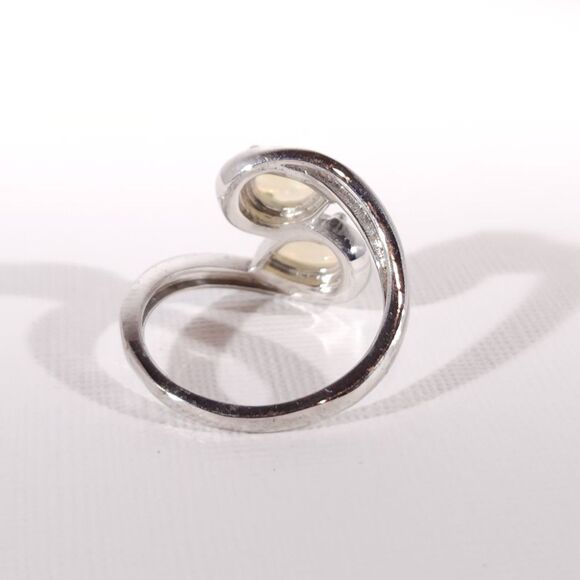 Ethiopian Opal Bypass Ring Sterling Silver Size 7 - Picture 6 of 11
